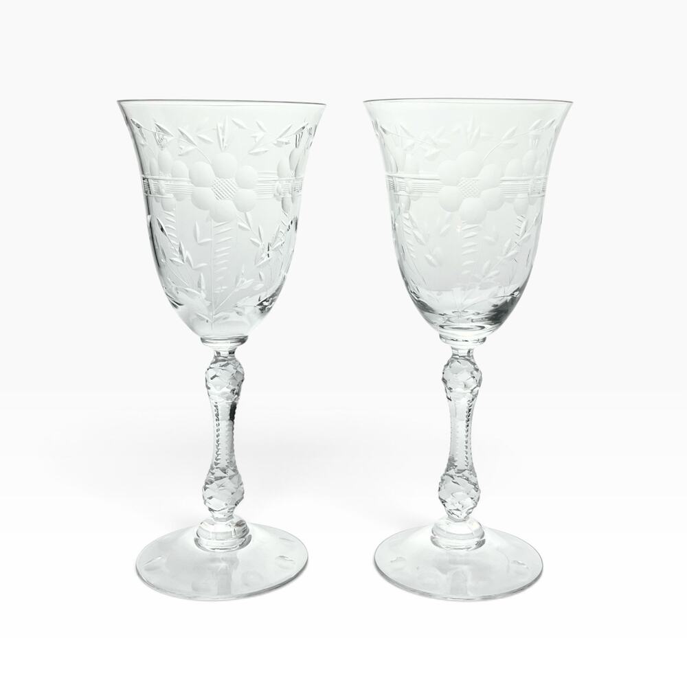 Cambridge “Lucia” Pair of Water Glasses 8 1/4” 10oz